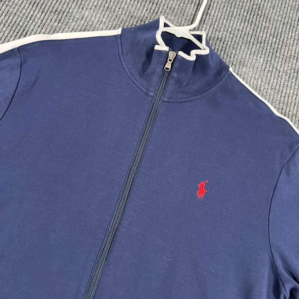 Polo Ralph Lauren Performance Jacket Sweatshirt Mens Large Blue Full Zip Mock